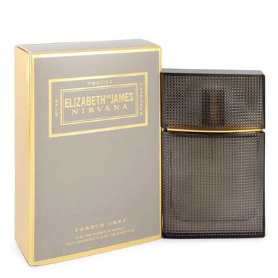 An image displaying Nirvana French Grey by Elizabeth and James Eau De Parfum Spray for Women by Elizabeth and James
