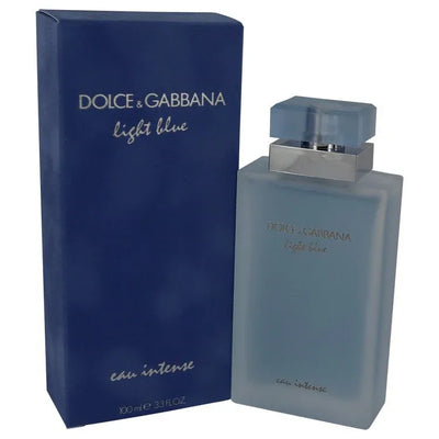 An image displaying Light Blue Eau Intense by Dolce & Gabbana Eau De Parfum Spray for Women by Dolce & Gabbana