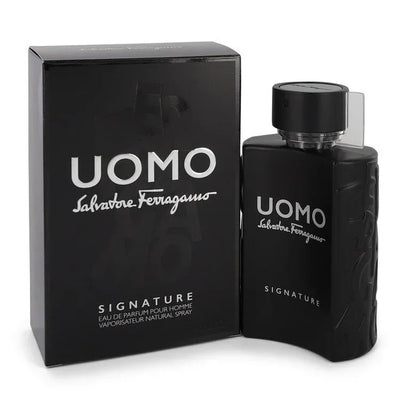 An image displaying Salvatore Ferragamo Uomo Signature by Salvatore Ferragamo Eau De Parfum Spray 3.4 oz for Men by Salvatore Ferragamo