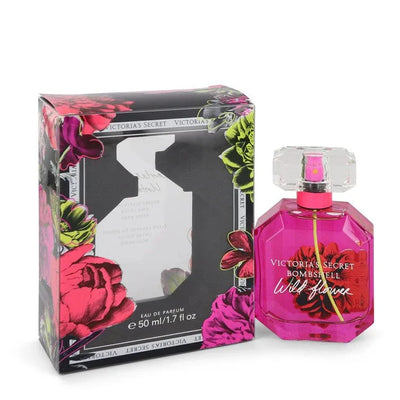 An image displaying Bombshell Wild Flower by Victoria's Secret Eau De Parfum Spray for Women by Victoria's Secret