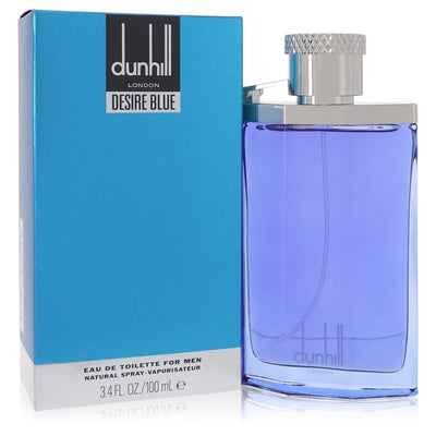 An image displaying Desire Blue by Alfred Dunhill Eau De Toilette Spray for Men by Alfred Dunhill