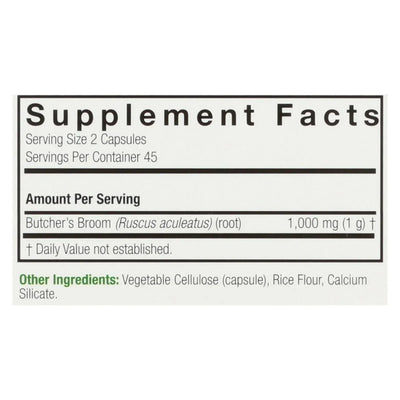 An image displaying Nature's Answer - Butcher's Broom Root - 90 Vegetarian Capsules by Nature's Answer