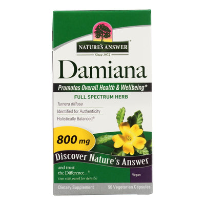 An image displaying Nature's Answer - Damiana Leaf - 90 Vegetarian Capsules by Nature's Answer