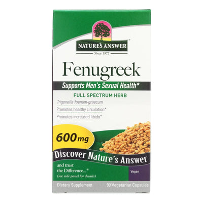 An image displaying Nature's Answer - Fenugreek Seed - 90 Vegetarian Capsules by Nature's Answer
