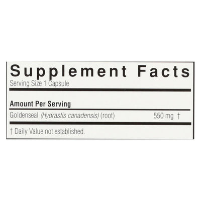 An image displaying Nature's Answer - Goldenseal Root - 50 Vegetarian Capsules by Nature's Answer