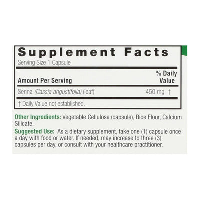 An image displaying Nature's Answer - Senna Leaf - 90 Capsules by Nature's Answer