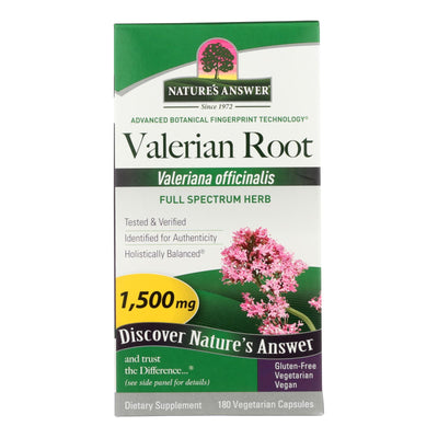 An image displaying Nature's Answer - Valerian Root - 180 Vegetarian Capsules by Nature's Answer