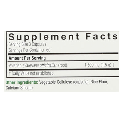 An image displaying Nature's Answer - Valerian Root - 180 Vegetarian Capsules by Nature's Answer