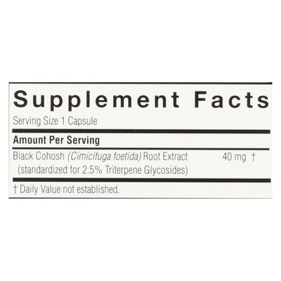 An image displaying Nature's Answer - Black Cohosh Root Extract - 60 Vegetarian Capsules by Nature's Answer