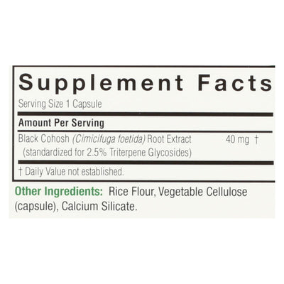 An image displaying Nature's Answer - Black Cohosh Root Extract - 60 Vegetarian Capsules by Nature's Answer