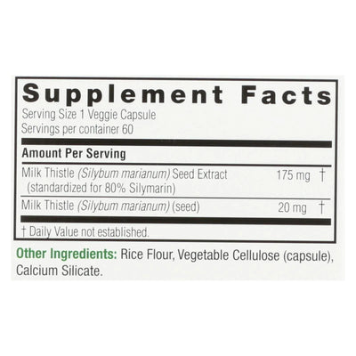 An image displaying Nature's Answer - Milk Thistle Seed Extract - 60 Vegetarian Capsules by Nature's Answer