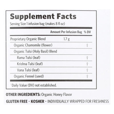 An image displaying Organic India Tulsi Tea Honey Chamomile - 18 Tea Bags - Case Of 6 by Organic India