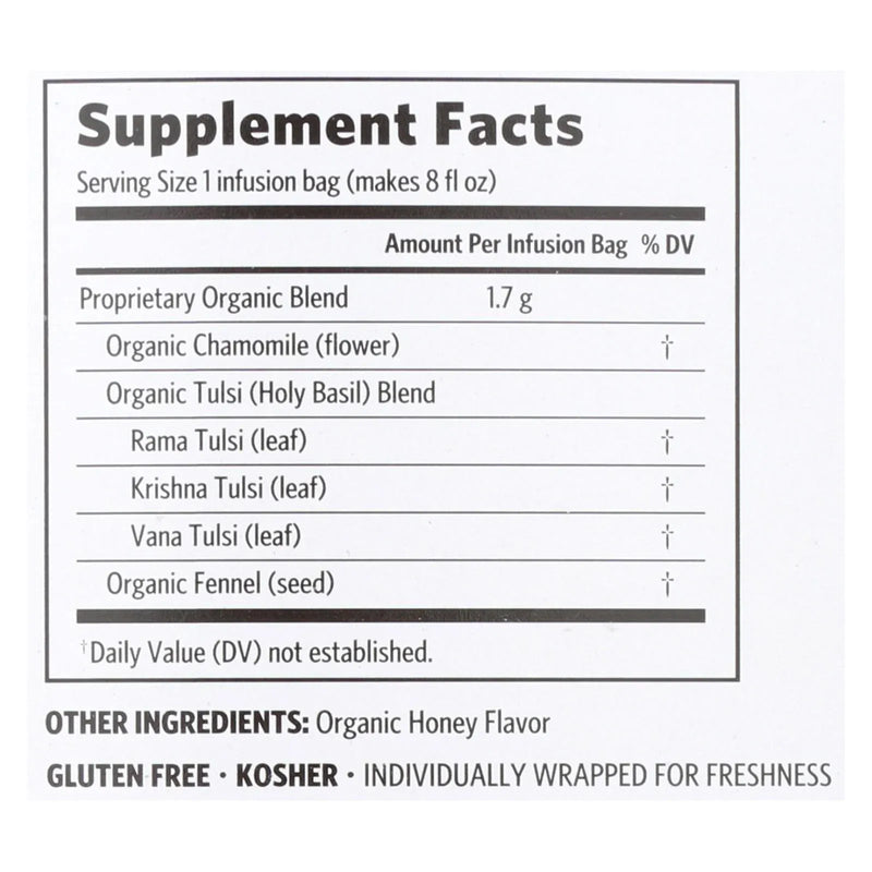 An image displaying Organic India Tulsi Tea Honey Chamomile - 18 Tea Bags - Case Of 6 by Organic India