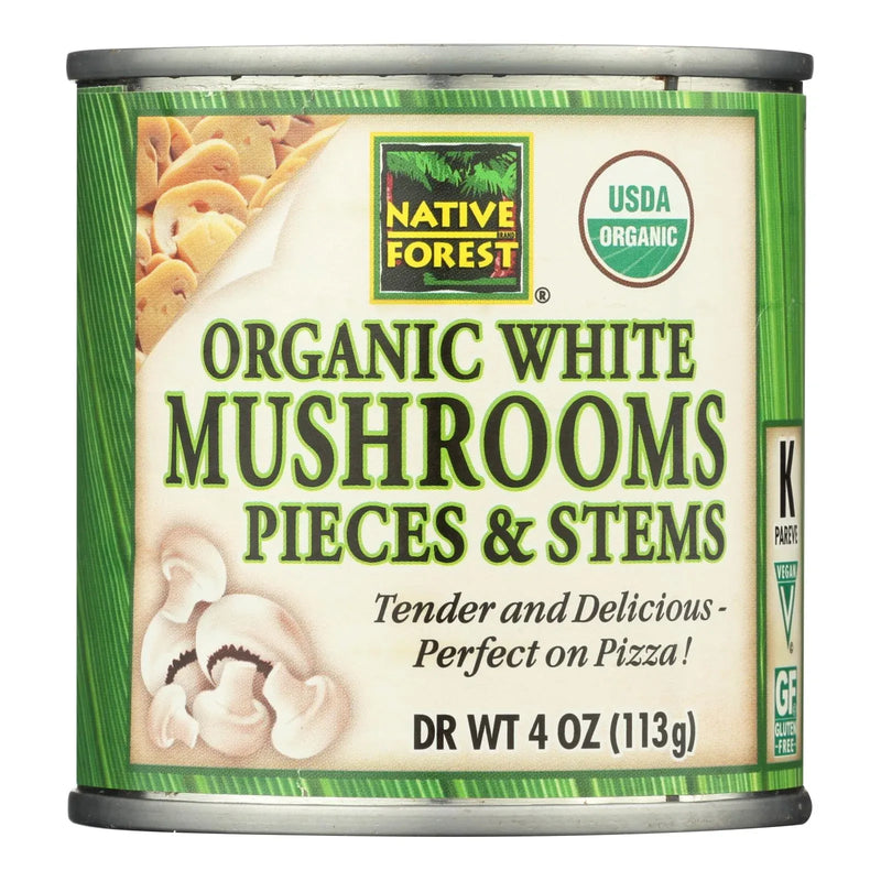 An image displaying Native Forest Organic Mushrooms - Pieces And Stems - Case Of 12 - 4 Ounce by Native Forest