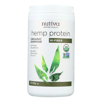 An image displaying Nutiva Organic Hemp Protein Hi-fiber - 16 Ounce by Nutiva