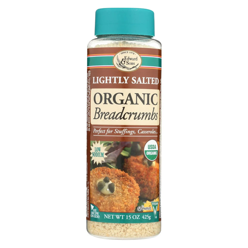 Edward And Sons Organic Breadcrumbs - Lightly Salted - Case Of 6 - 15 Ounce.