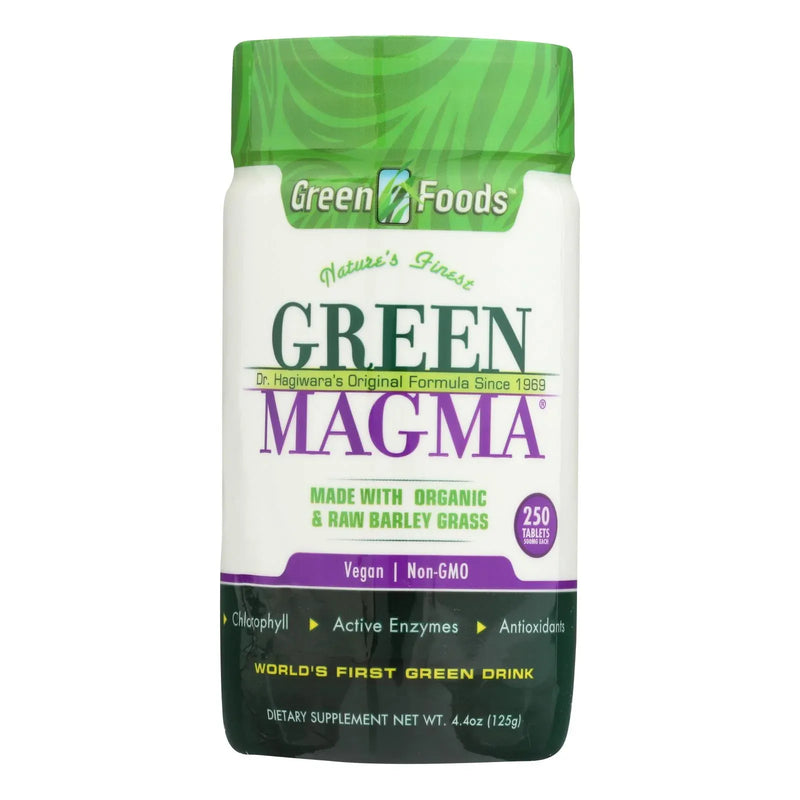 An image displaying Green Foods Dr Hagiwara Green Magma Barley Grass Juice Powder - 250 Tablets by Green Foods