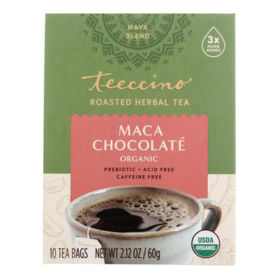 An image displaying Teeccino Herbal Coffee Chocolate Dark Roast - 10 Tea Bags - Case Of 6 by Teeccino