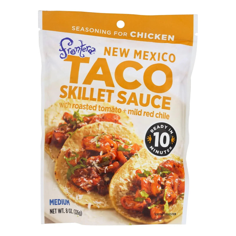 An image displaying Frontera Foods New Mexico Taco Skillet Sauce - New Mexico - Case Of 6 - 8 Ounce by Frontera Foods