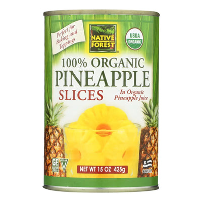 An image displaying Native Forest Organic Slices - Pineapple - Case Of 6 - 15 Oz. by Native Forest
