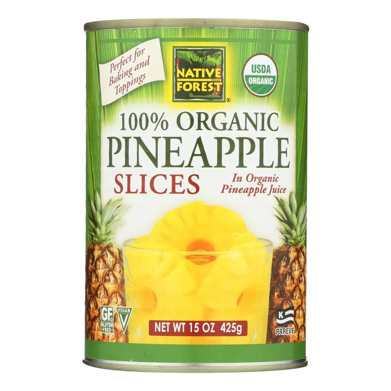 An image displaying Native Forest Organic Slices - Pineapple - Case Of 6 - 15 Oz. by Native Forest