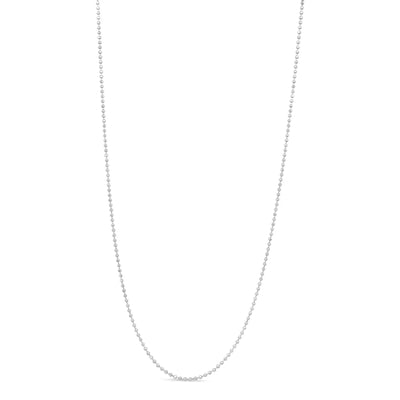 An image displaying .925 Sterling Silver 0.7mm Slim and Dainty Unisex 18" Inch Ball Bead Chain Necklace by Infinite Jewels