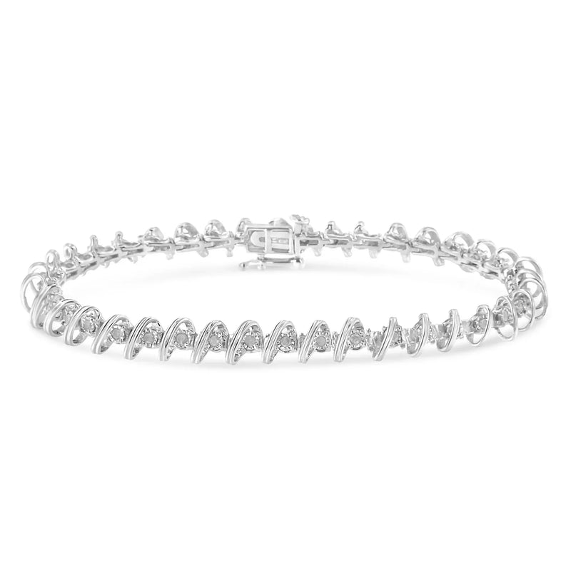 An image displaying .925 Sterling Silver 1/2 Cttw Diamond Miracle-Set 7" Tennis Bracelet (I-J Color, I3 Clarity) by Infinite Jewels