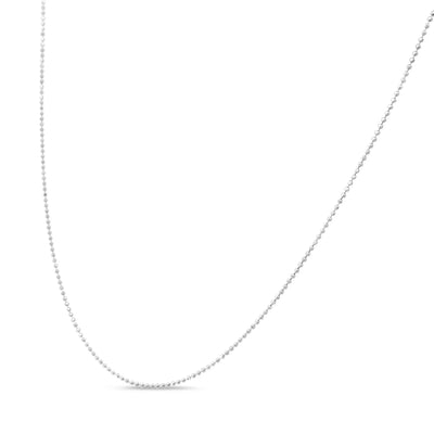 An image displaying .925 Sterling Silver 0.7mm Slim and Dainty Unisex 18" Inch Ball Bead Chain Necklace by Infinite Jewels