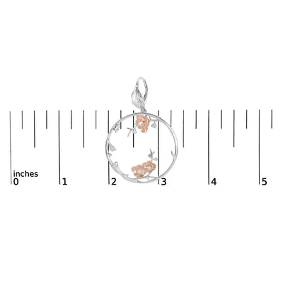 An image displaying Rose Gold Plated .925 Sterling Silver 1/10 Cttw Diamond Floral Hoop Earrings (I-J Color, SI1-SI2 Clarity) by Infinite Jewels