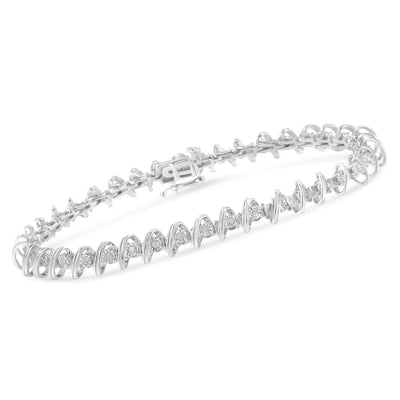 An image displaying .925 Sterling Silver 1/2 Cttw Diamond Miracle-Set 7" Tennis Bracelet (I-J Color, I3 Clarity) by Infinite Jewels