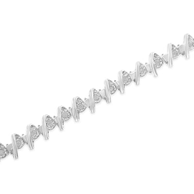An image displaying .925 Sterling Silver 1/2 Cttw Diamond Miracle-Set 7" Tennis Bracelet (I-J Color, I3 Clarity) by Infinite Jewels