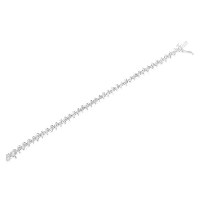 An image displaying .925 Sterling Silver 1/2 Cttw Diamond Miracle-Set 7" Tennis Bracelet (I-J Color, I3 Clarity) by Infinite Jewels
