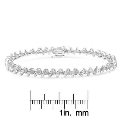 An image displaying .925 Sterling Silver 1/2 Cttw Diamond Miracle-Set 7" Tennis Bracelet (I-J Color, I3 Clarity) by Infinite Jewels