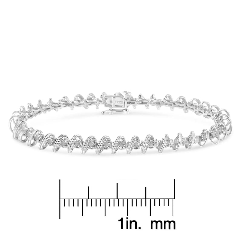 An image displaying .925 Sterling Silver 1/2 Cttw Diamond Miracle-Set 7" Tennis Bracelet (I-J Color, I3 Clarity) by Infinite Jewels