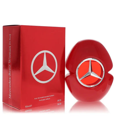An image displaying Mercedes Benz Woman In Red by Mercedes Benz Eau De Parfum Spray 3 oz for Women by Mercedes Benz
