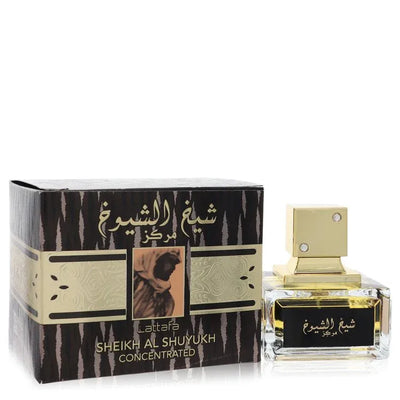 An image displaying Lattafa Sheikh Al Shuyukh by Lattafa Eau De Parfum Spray Concentrated 3.4 oz for Men by Lattafa