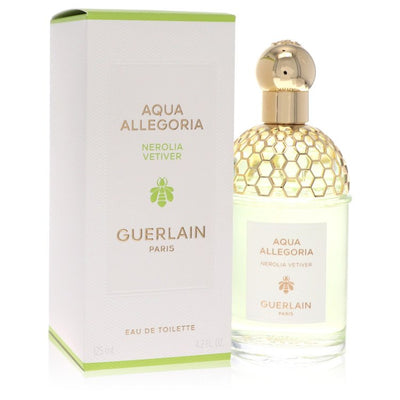 An image displaying Aqua Allegoria Nerolia Vetiver by Guerlain Eau De Toilette Spray 4.2 oz for Men by Guerlain
