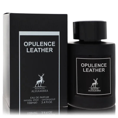 An image displaying Maison Alhambra Opulence Leather by Maison Alhambra Eau De Parfum Spray 3.4 oz for Men by Maison Alhambra