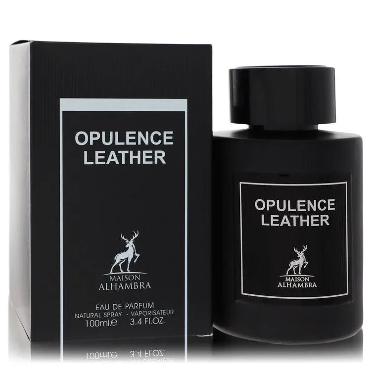 An image displaying Maison Alhambra Opulence Leather by Maison Alhambra Eau De Parfum Spray 3.4 oz for Men by Maison Alhambra