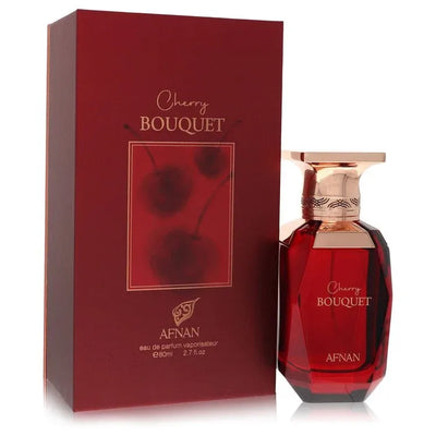 An image displaying Afnan Cherry Bouquet by Afnan Eau De Parfum Spray 2.7 oz for Women by Afnan