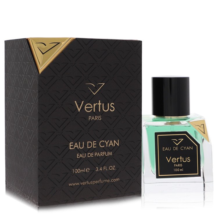 An image displaying Vertus Eau De Cyan by Vertus Eau De Parfum Spray (Unisex) 3.4 oz for Men by Vertus