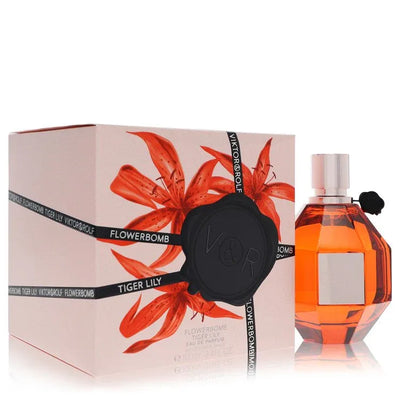 An image displaying Flowerbomb Tiger Lily by Viktor & Rolf Eau De Parfum Spray 3.4 oz for Women by Viktor & Rolf
