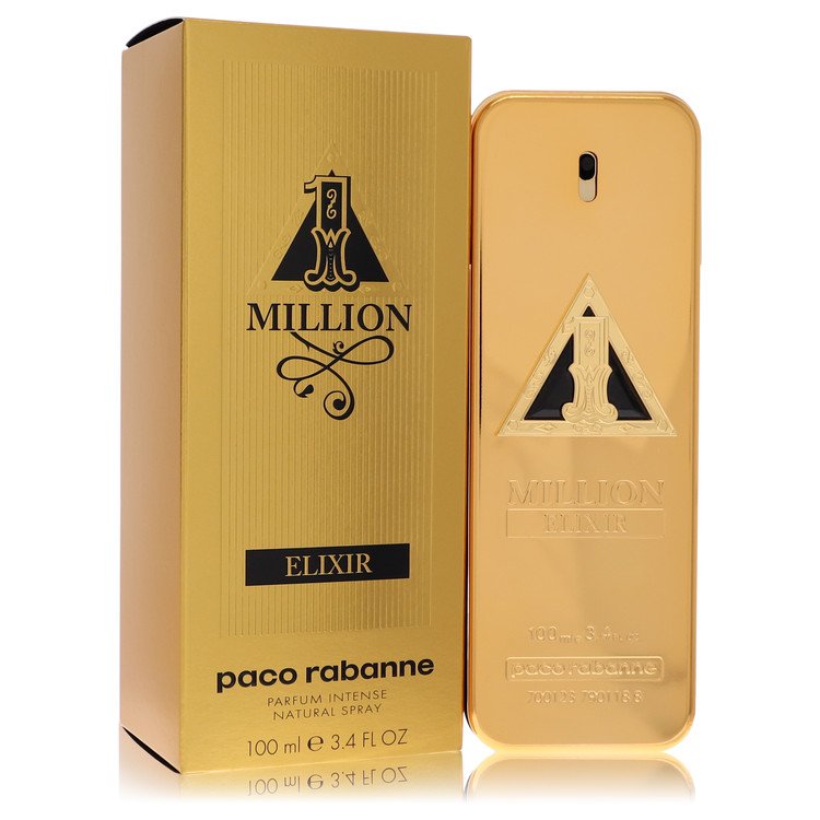 An image displaying 1 Million Elixir by Paco Rabanne Eau De Parfum Intense Spray 3.4 oz for Men by Paco Rabanne