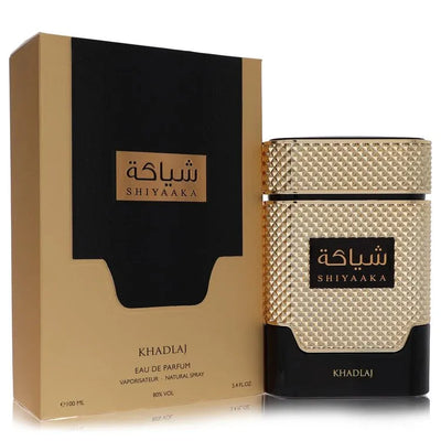 An image displaying Khadlaj Shiyaaka Gold by Khadlaj Eau De Parfum Spray 3.4 oz for Women by Khadlaj