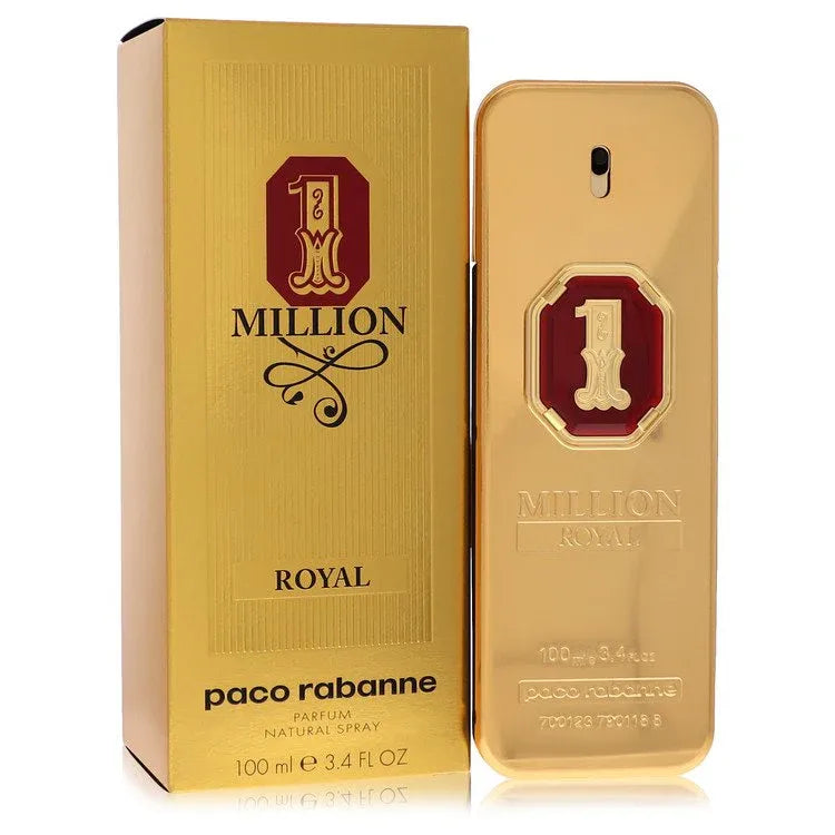 An image displaying 1 Million Royal by Paco Rabanne Parfum Spray 3.4 oz for Men by Paco Rabanne