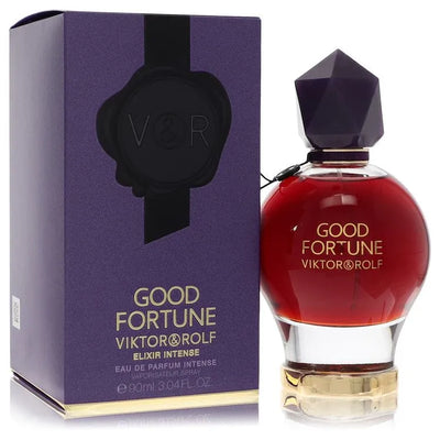 An image displaying Viktor & Rolf Good Fortune Elixir Intense by Viktor & Rolf Eau De Parfum Intense Spray 3 oz for Women by Viktor & Rolf