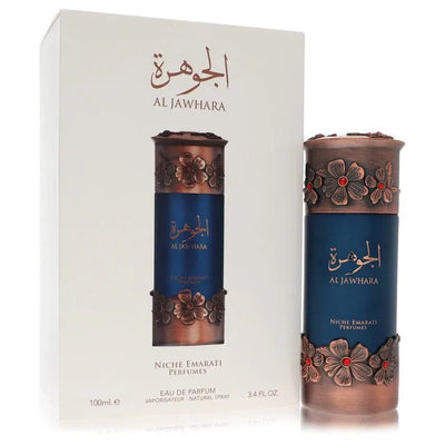 An image displaying Niche Emarati Al Jawhara by Lattafa Eau De Parfum Spray 3.4 oz for Women by Lattafa