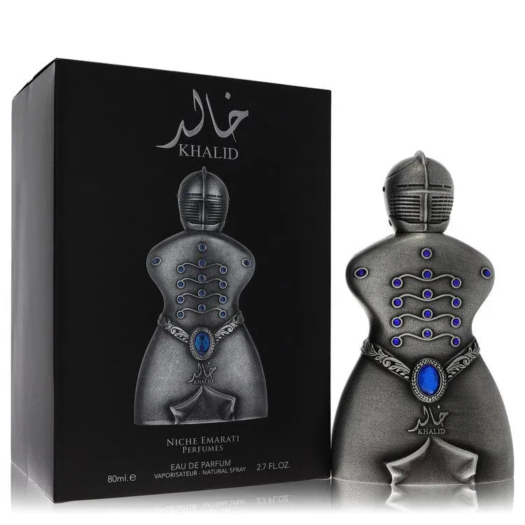 An image displaying Niche Emarati Khalid by Lattafa Eau De Parfum Spray 2.7 oz for Men by Lattafa