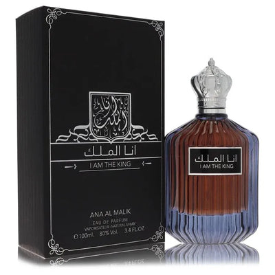 An image displaying Ard Al Zaafaran I Am The King by Al Zaafaran Eau De Parfum Spray 3.4 oz for Men by Al Zaafaran