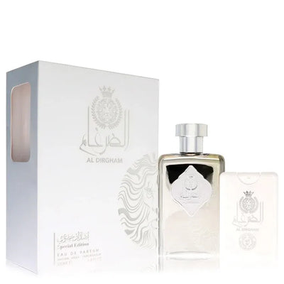 An image displaying Ard Al Zaafaran Al Dirgham by Al Zaafaran Eau De Parfum Spray +.65 Mini EDP Spray (Special Edition Unisex) 3.4 oz for Women by Al Zaafaran